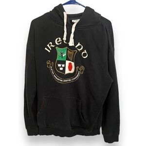 Ireland Hoodie Blue Shield Crest Logo Graphic Lansdowne Sweatshirt Eire Large